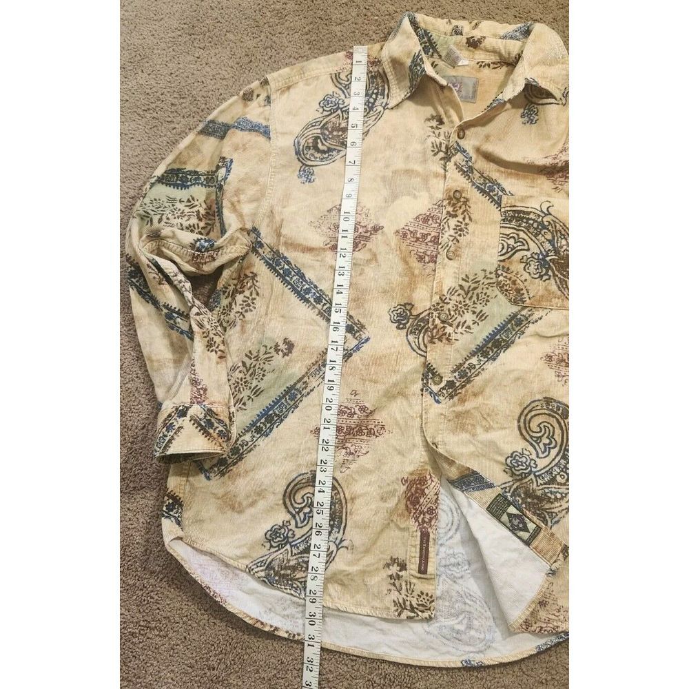 The Territory Ahead Multi/Paisley Corduroy Button Front Shirt Men's Large - Picture 7 of 14